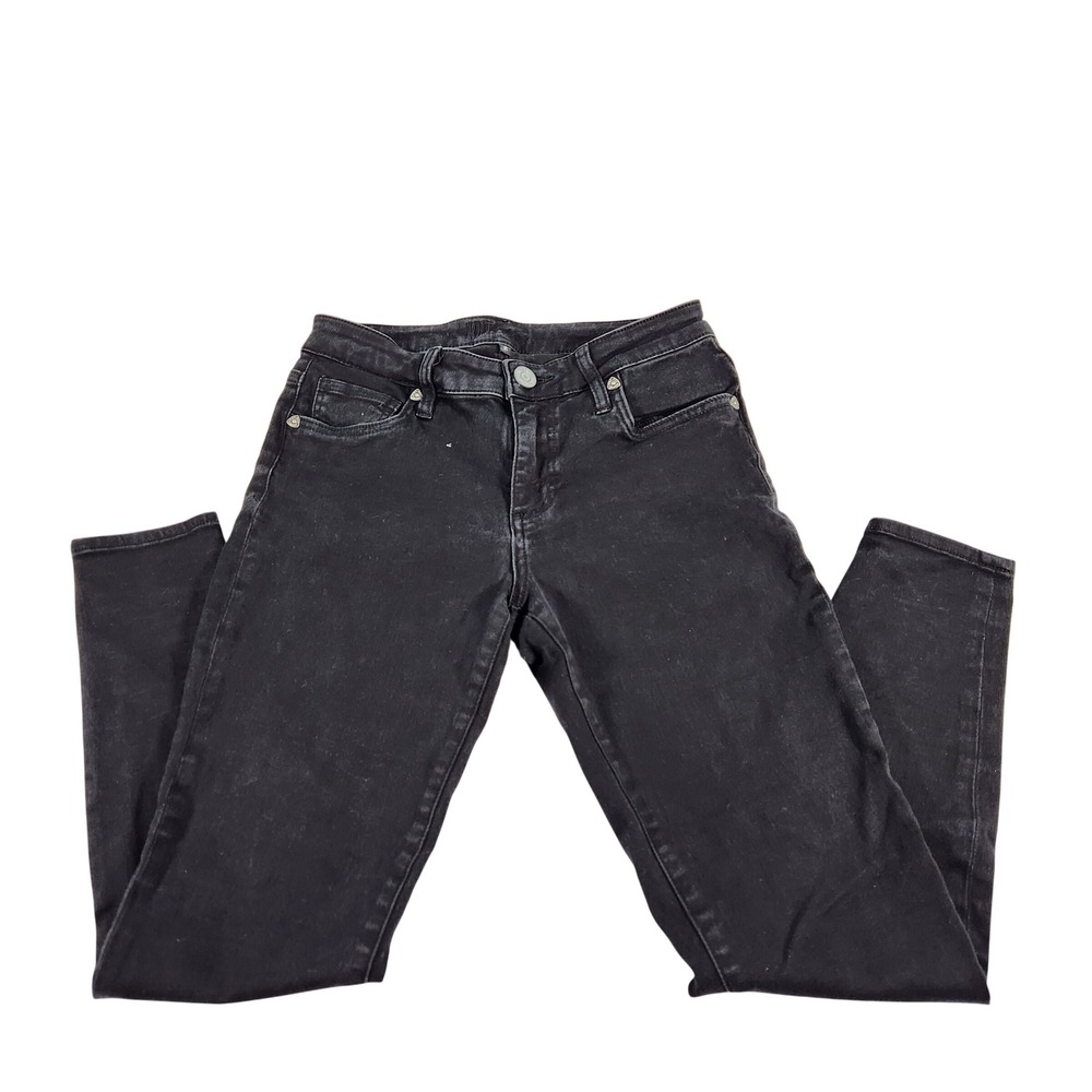 KUT from the Kloth Skinny Jeans Black Faded Denim Size 2 Mid Rise Stretch